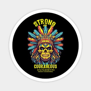 Stay Strong Native American Retro Skull Magnet